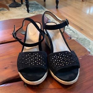 Black Vionic Wedge Sandals